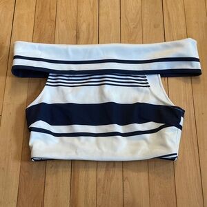 Maurie & Eve Navy and White Striped Off-Shoulder Top US Size 6
